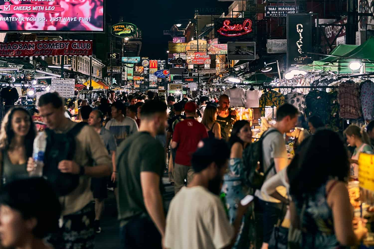 Khao San Road Night Bangkok Thailand